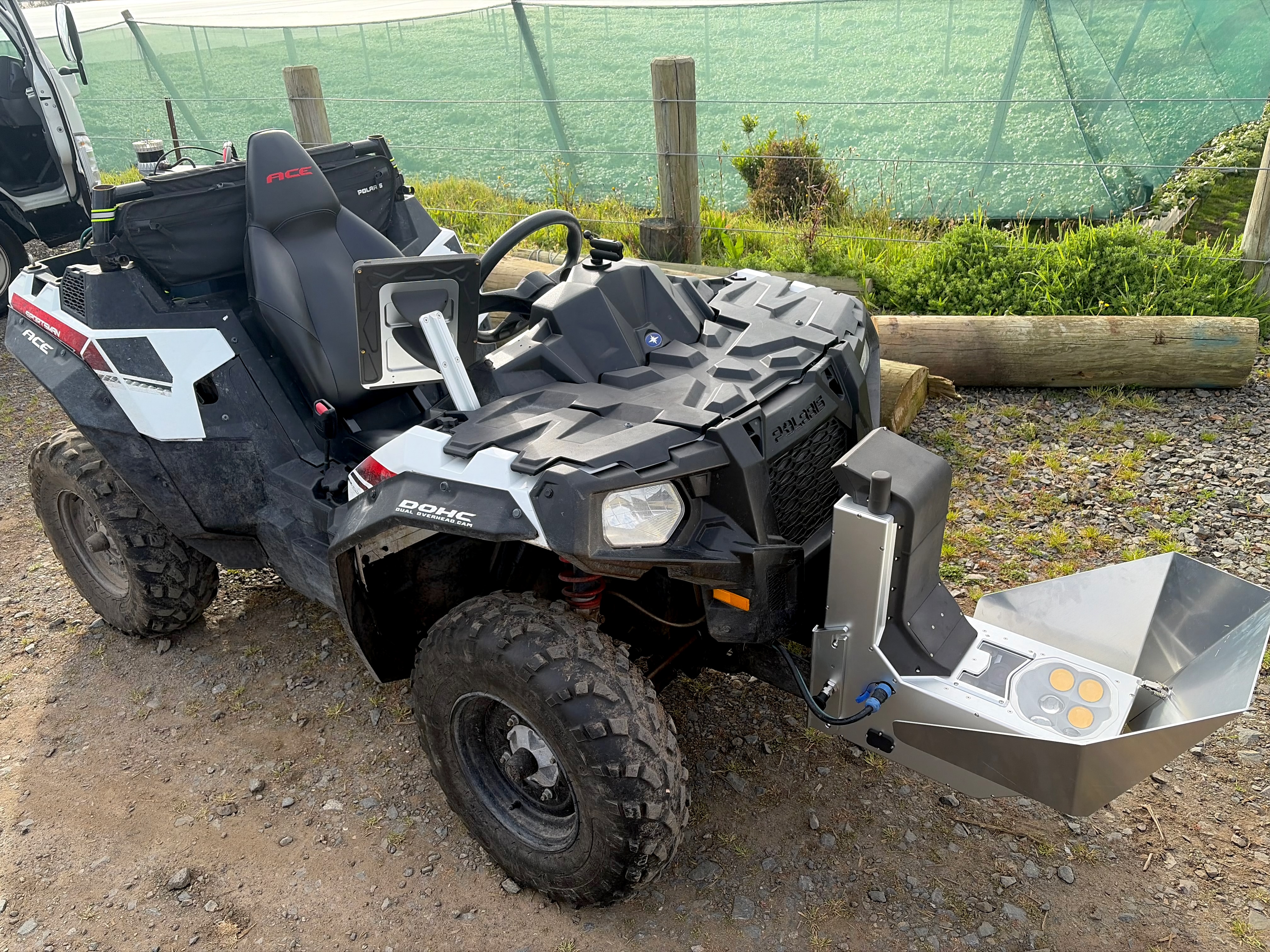 Acuris ATV fitted with orchard scanning equipment